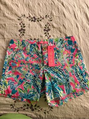 Lilly Pulitzer Pink Multi Tropical Print Bermuda Shorts